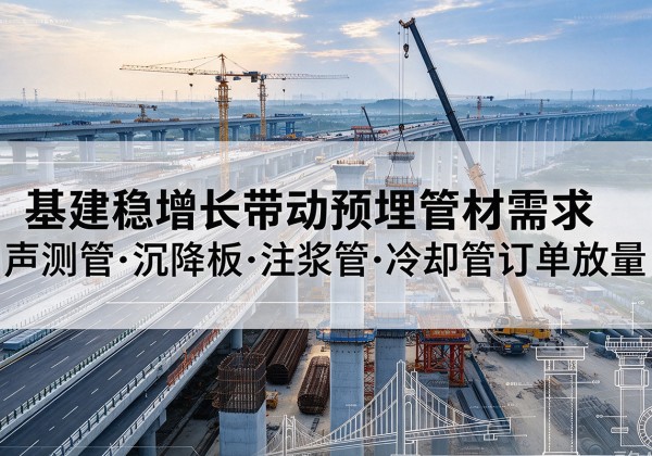 高昌基建稳增长带动预埋监测管材需求，声测管、沉降板、注浆管订单持续放量